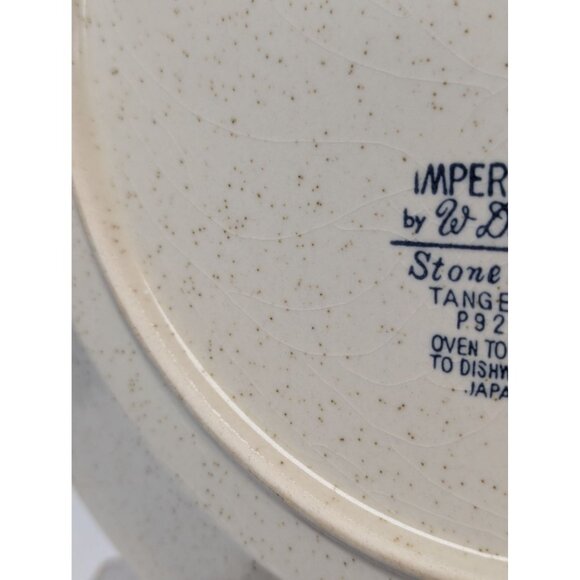 Imperial W. Dalton Stoneware Round Platter 12 1/4" Speckled Tangerine Vintage - Picture 6 of 7